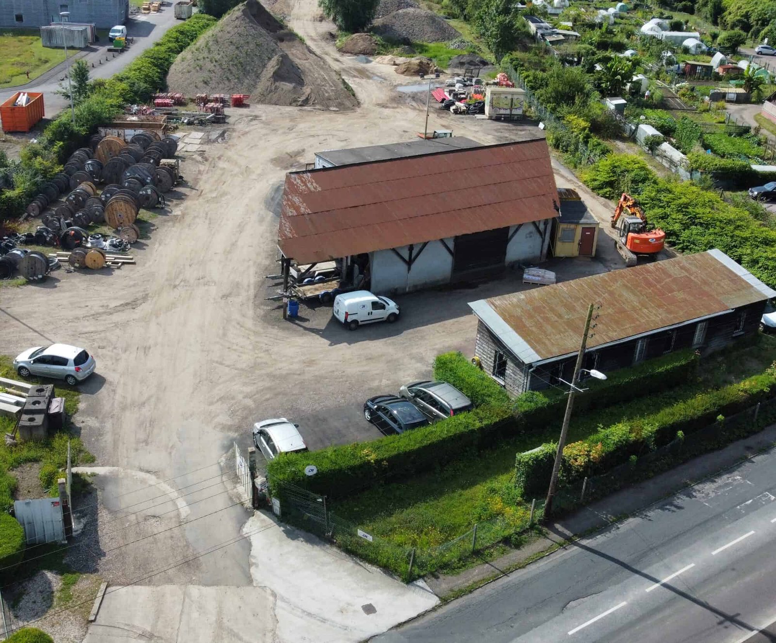 Vue aérienne du centre de travaux de Déville-lès-Rouen